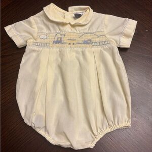 Carriage Boutique Light Yellow Smocked Baby Romper 9 Months